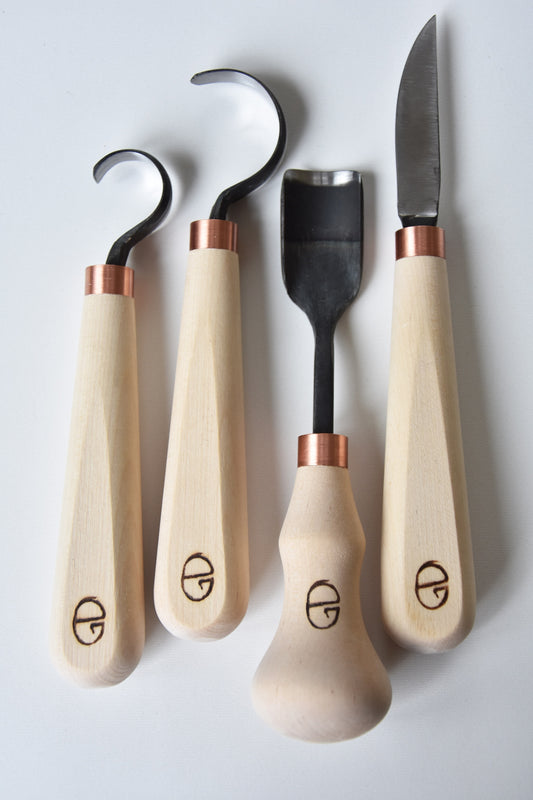 4 piece spoon carving tool set